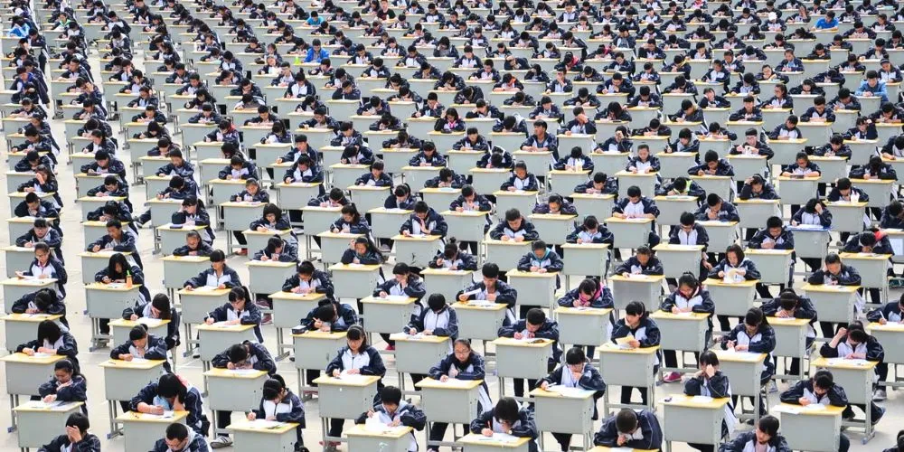 outdoor exam in Yan'an, China