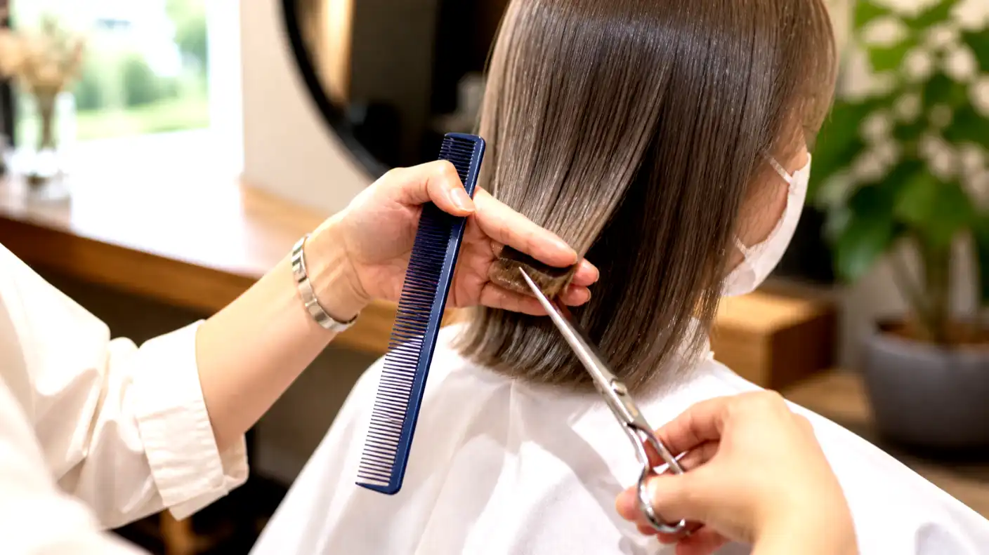 Haircut in salon